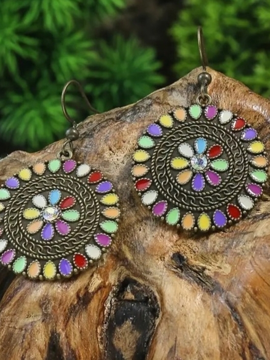 Jewelry - Multicolor Boho Flower Drop Earrings - Women Jewelry